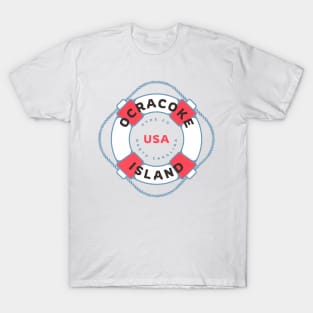 Ocracoke Island, NC Summertime Vacation Life Preserver T-Shirt